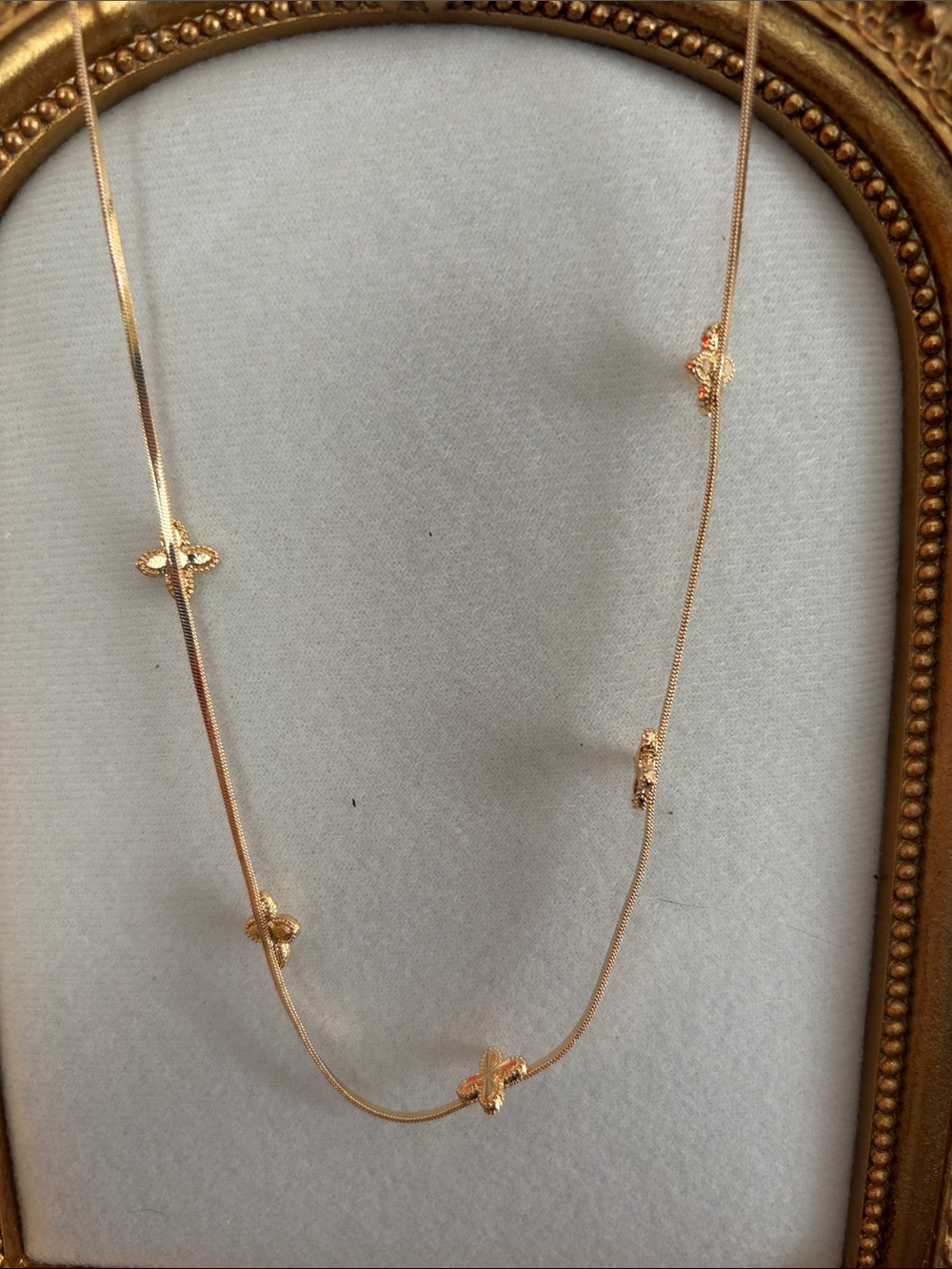 Park Lane Gold Tone Layered Necklace Set with  quatrefoil Accents
